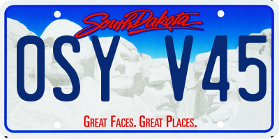 SD license plate 0SYV45