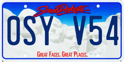 SD license plate 0SYV54