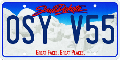 SD license plate 0SYV55