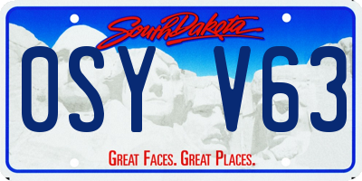 SD license plate 0SYV63