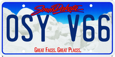 SD license plate 0SYV66