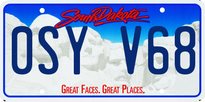 SD license plate 0SYV68
