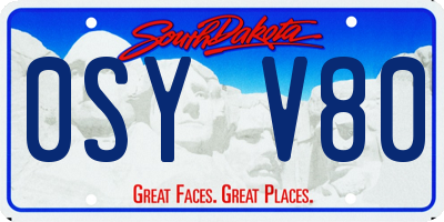 SD license plate 0SYV80