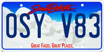 SD license plate 0SYV83
