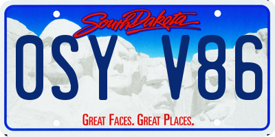 SD license plate 0SYV86
