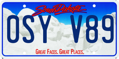 SD license plate 0SYV89