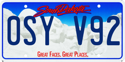 SD license plate 0SYV92