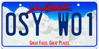 SD license plate 0SYW01