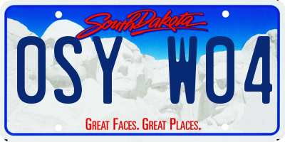 SD license plate 0SYW04