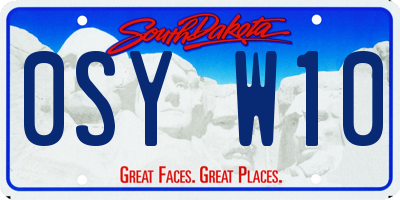 SD license plate 0SYW10