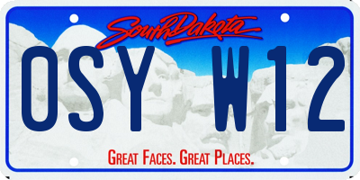SD license plate 0SYW12