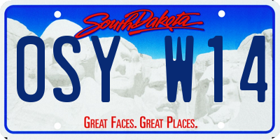 SD license plate 0SYW14