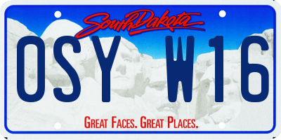 SD license plate 0SYW16