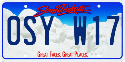 SD license plate 0SYW17