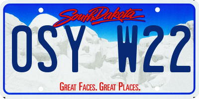 SD license plate 0SYW22