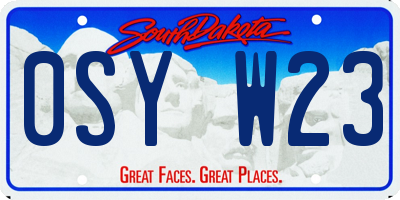 SD license plate 0SYW23