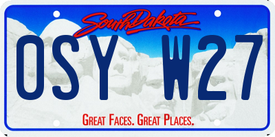 SD license plate 0SYW27
