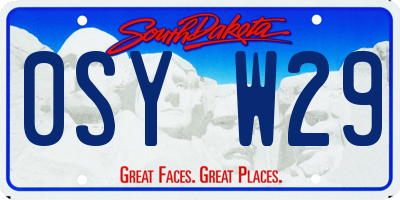 SD license plate 0SYW29
