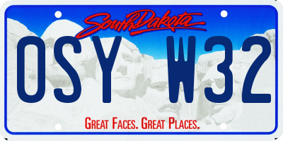SD license plate 0SYW32