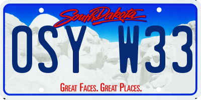SD license plate 0SYW33
