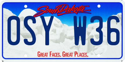 SD license plate 0SYW36