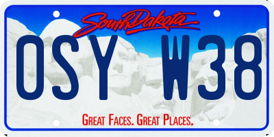 SD license plate 0SYW38