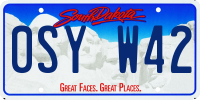 SD license plate 0SYW42