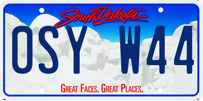 SD license plate 0SYW44