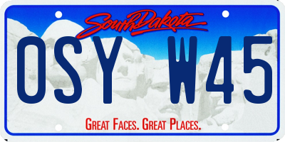 SD license plate 0SYW45