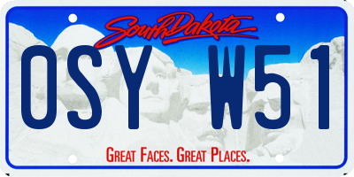 SD license plate 0SYW51