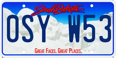 SD license plate 0SYW53