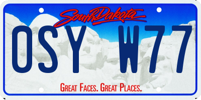 SD license plate 0SYW77