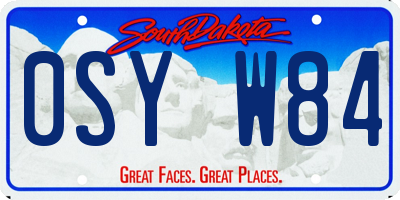 SD license plate 0SYW84
