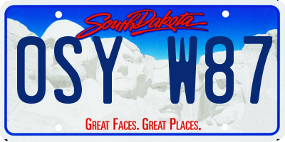 SD license plate 0SYW87