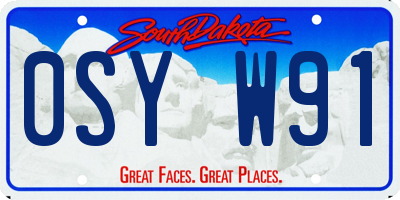 SD license plate 0SYW91