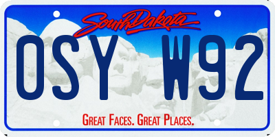 SD license plate 0SYW92