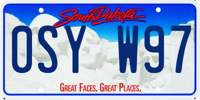 SD license plate 0SYW97