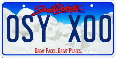 SD license plate 0SYX00