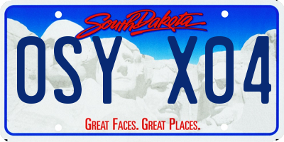 SD license plate 0SYX04