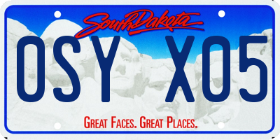 SD license plate 0SYX05