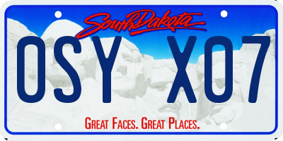 SD license plate 0SYX07