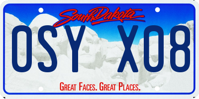 SD license plate 0SYX08