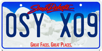 SD license plate 0SYX09