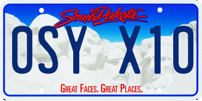 SD license plate 0SYX10