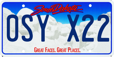 SD license plate 0SYX22