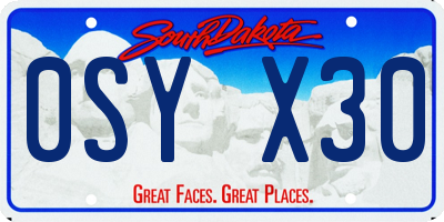 SD license plate 0SYX30