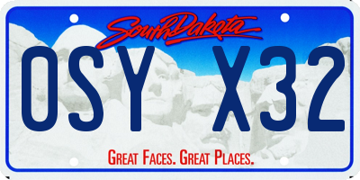 SD license plate 0SYX32