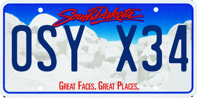 SD license plate 0SYX34