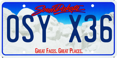 SD license plate 0SYX36