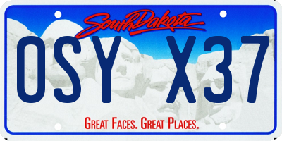 SD license plate 0SYX37